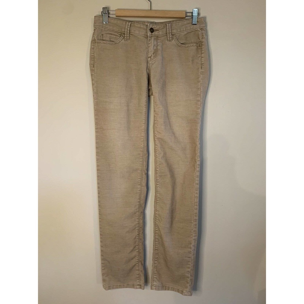 Ann Taylor Loft Womens Sz 0 Tan Brown Corduroy Zip Front Modern Slim Pants
